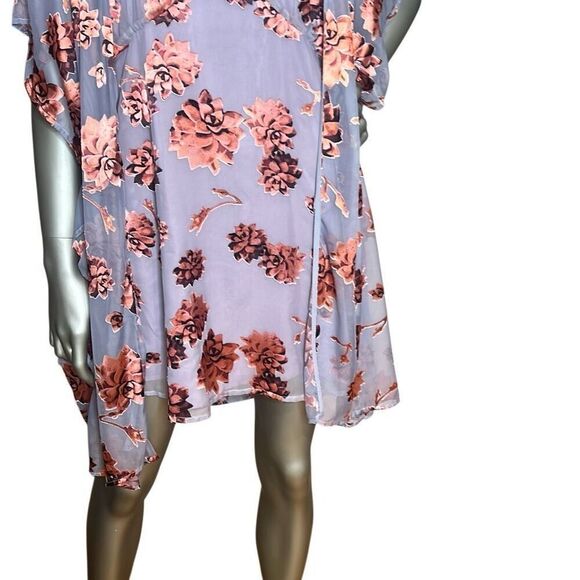For Love & Lemons Purple Floral Mini Slip Dress & Sheer Kimono Duster Set O/S & - Picture 3 of 15